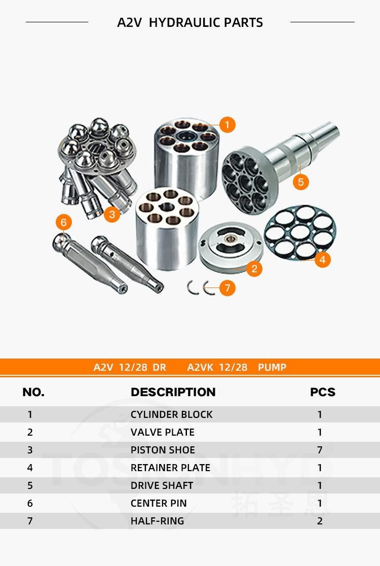 A2V225 Hydraulic Pump Parts with Rexroth Spare Repair Kits