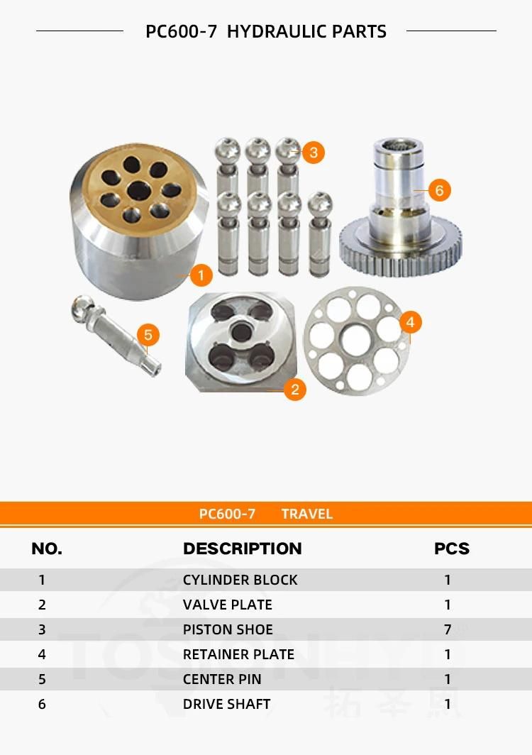 PC600-7 Excavator Hydraulic Pump Parts with Komatsu Travel Motor Spare Repair Kit