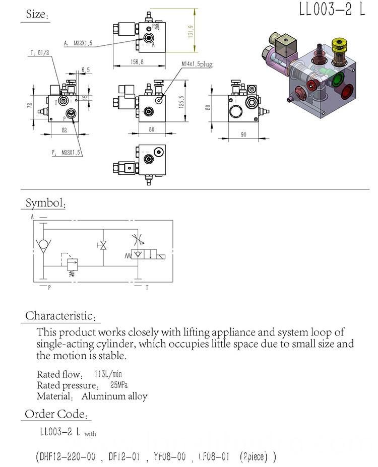 LL003-2 High Pressure Hydraulic Valve Manifold Block