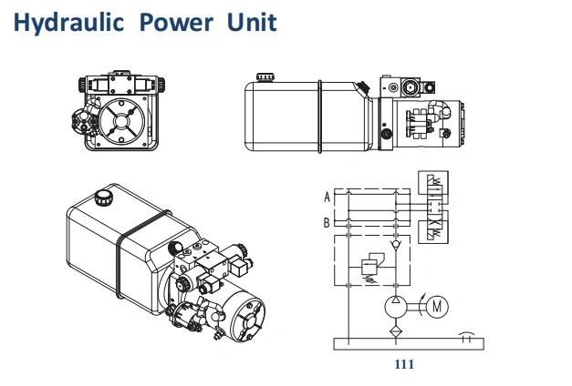 Double Acting 12 Volt 24 Volt Motor Hydraulic Power Pack Units