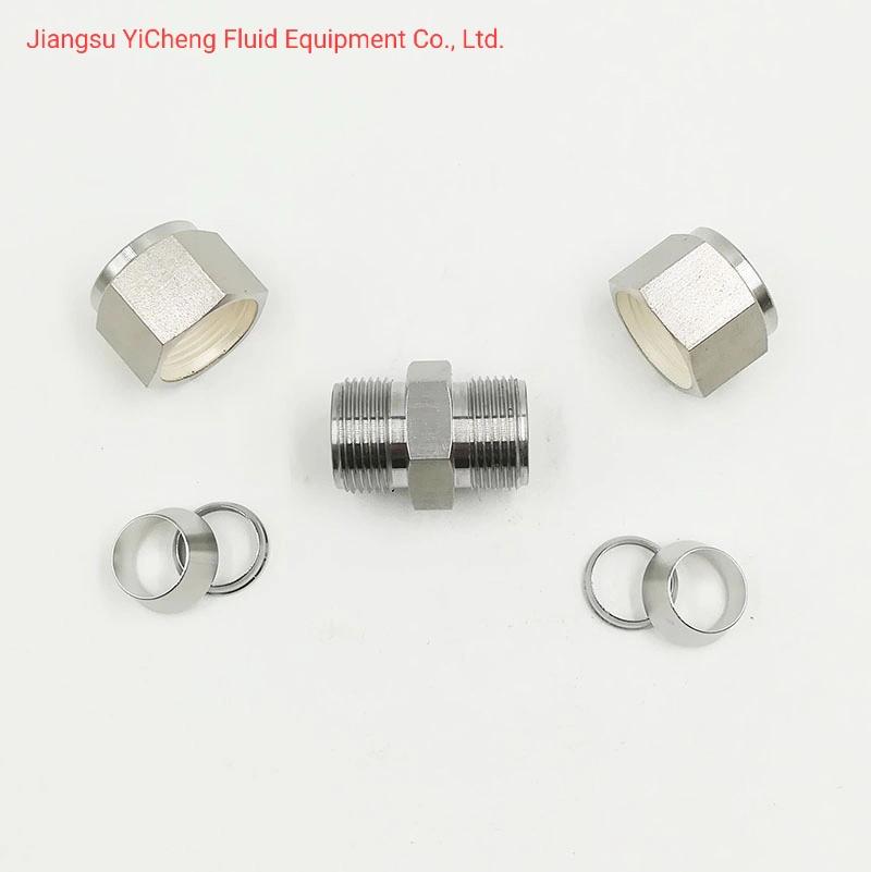 SS304 3000 Psi 1/4 Od Equal Double Ferrule Straight Tube Fittings for Water