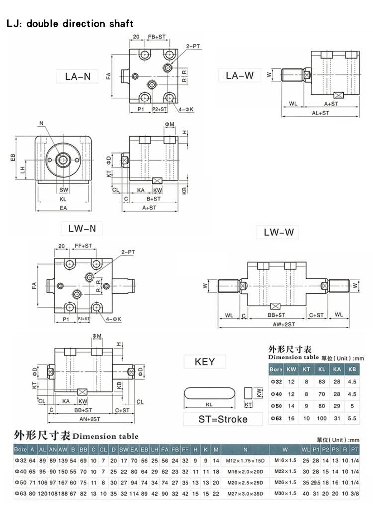 Cx-SD, Cx-La, Cxr-SD, Cxr-La Thin Hydraulic Cylinder