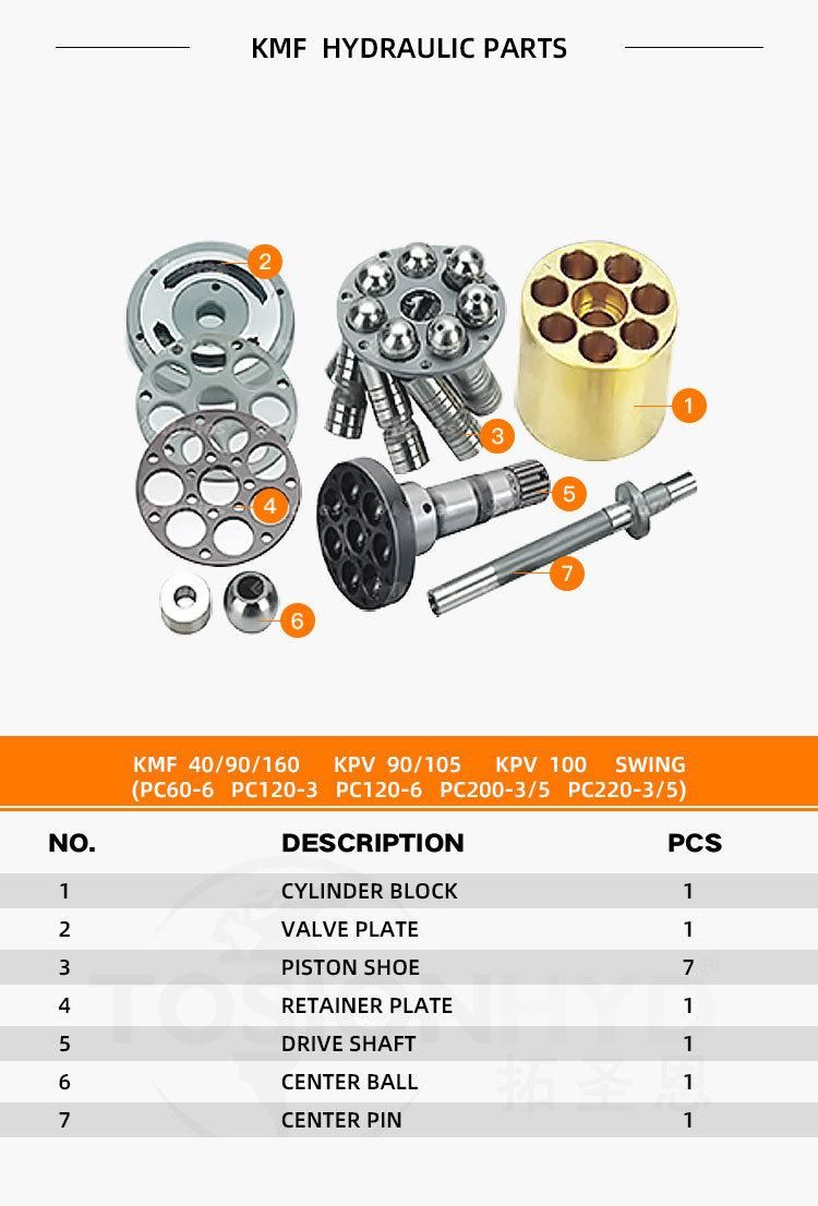 PC60-6 PC120-3 PC200-3 PC200-5 PC220-3 PC220-5 Excavator Hydraulic Pump Parts with Komatsu Swing Motor Spare Repair Kit