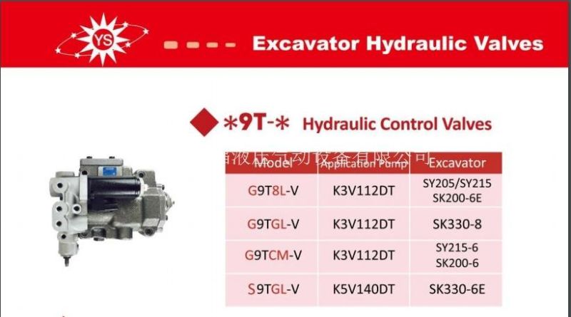 K3V Hydraulic Control Valves Model: G9t8l-V/G9tgl-V/G9tcm-V/S9tgl-V