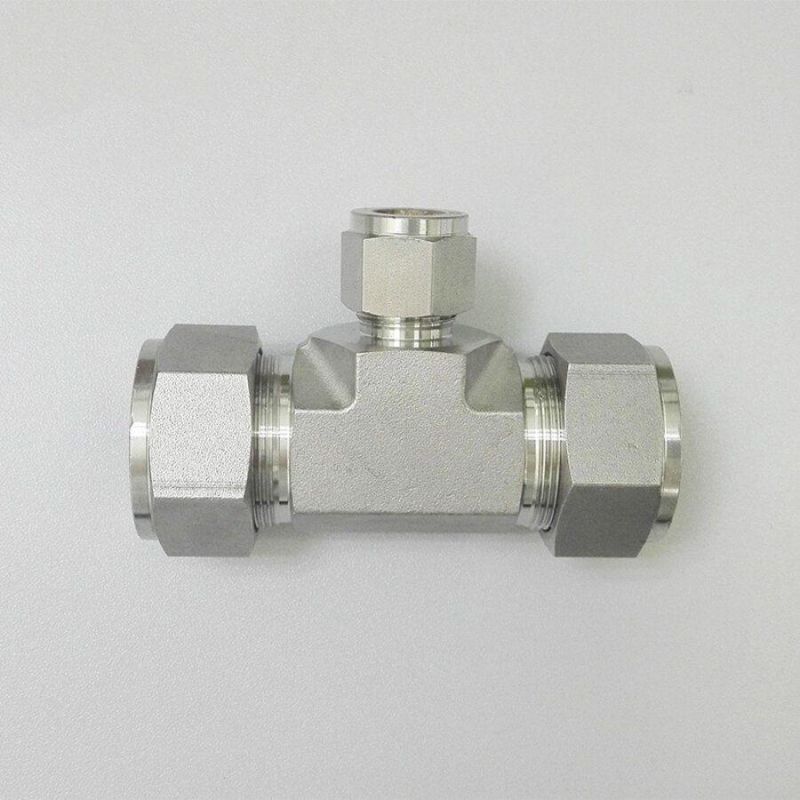 Stainless Steel Pipe Od 12 Double Ferrule Hydraulic Tube Fittings Stainless Steel Reducing Tee