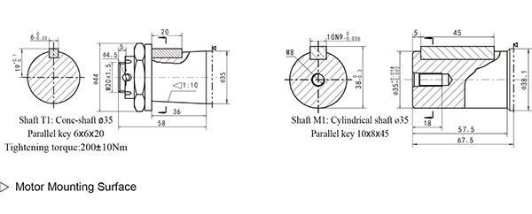 Bmh / Omh 500 Hydraulic Motor Shaft 35mm for Concrete Pumps Spare Parts