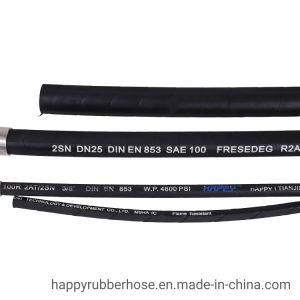 Hydraulic Hose Factory OEM Rubber Hose En 853 R2/2sn High Pressure Two Wire Braided Rubber Hose