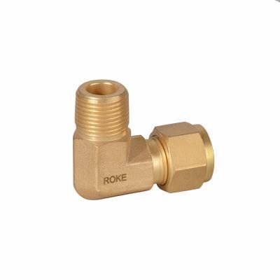 Brass Double Ferrules Tube Fitting 1/16-1 1/2 Inch to NPT Thread Male Elbows