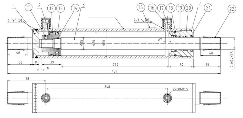 Chinese Supplier Two-Way Hydraulic Cylinder Hsg50/25 for Agriculture