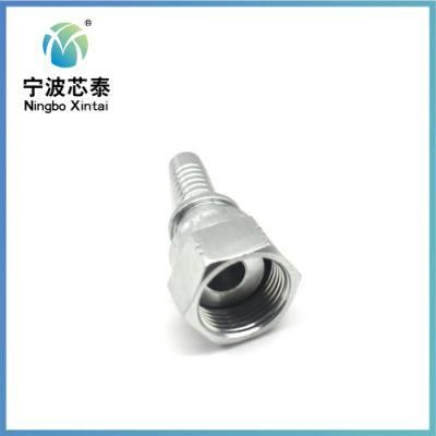 OEM ODM Factory Metric Thread Fitting Carbon Steel Material Crimping Adapter Hydraulic Connector Swaged Hose Fitting Steel Fitting