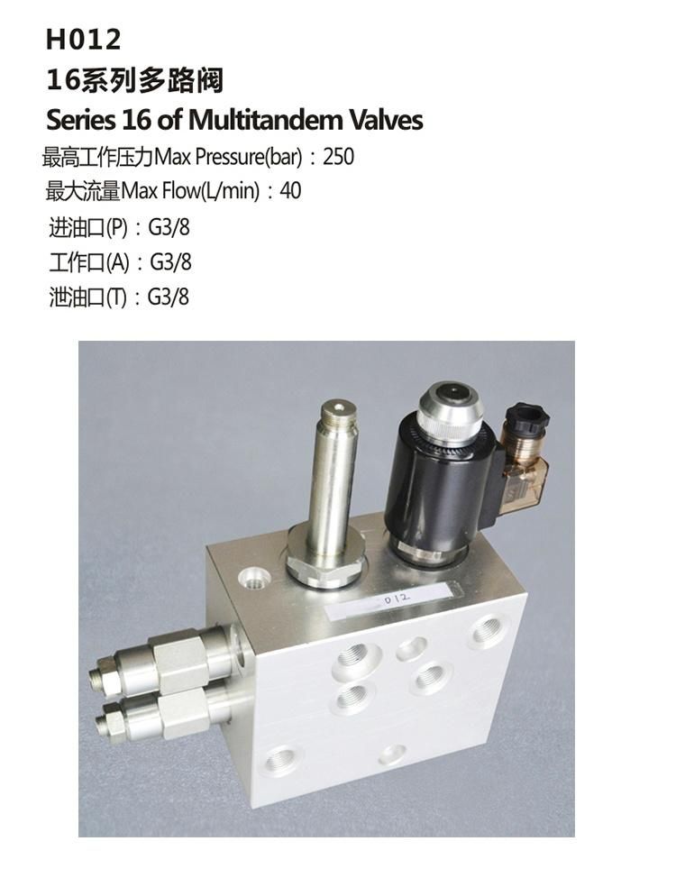 H012 hydraulic solenoid manifold block cartridge valve