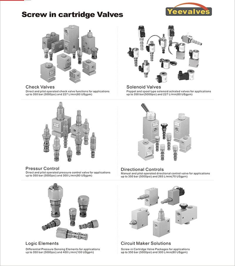 Sun Rexroth Hawe Cartridge Valve China Special Hot Selling Hydraulic Cartridge Valves and Manifolds Check Valves