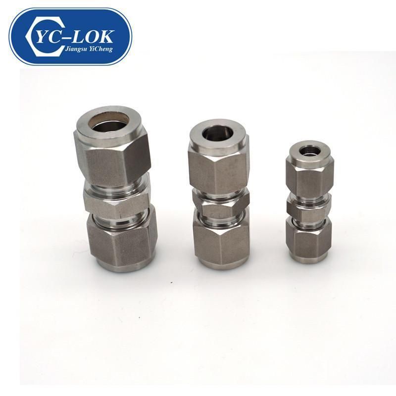 Yc-Lok Ss Straight Union Double Ferrule Hydraulic Tube Union Pipe Fittings