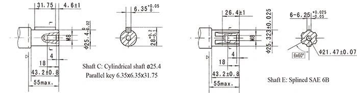 Bmph-315-H4-H-S-B Patriot Motor - SAE" a" 4-Bolt, 1" Parallel. 40 Dia Crosshole, 7/8-14 SAE