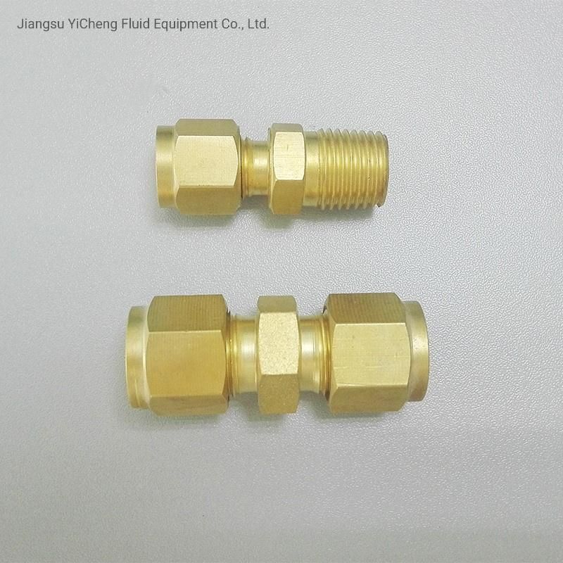 Wholesale Double Ferrule Hydraulic Tube Fittings Connector Brass Compression Union Fitting for Water