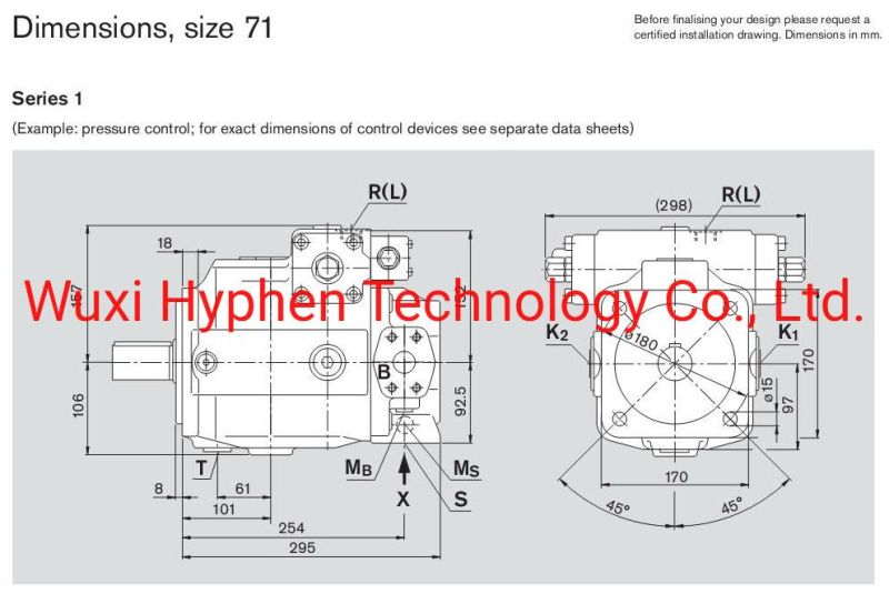 Rexroth Hydraulic Pump Piston Pump Replacement (A4VSO125DR)