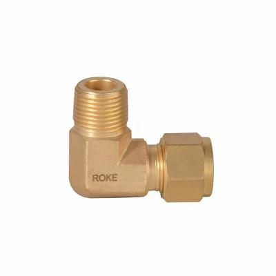Brass Double Ferrules Metric Tube Fitting 2mm-38mm to NPT Thread Male Elbows