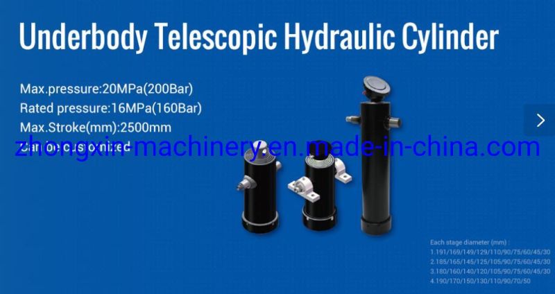 Small Telescopic Hydraulic Cylinder for Dump Trailer