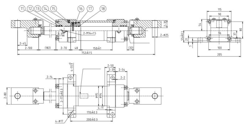 Hydraulic Oil Cylinder Hydraulic Jack Hsg80/40-150*752-Wx