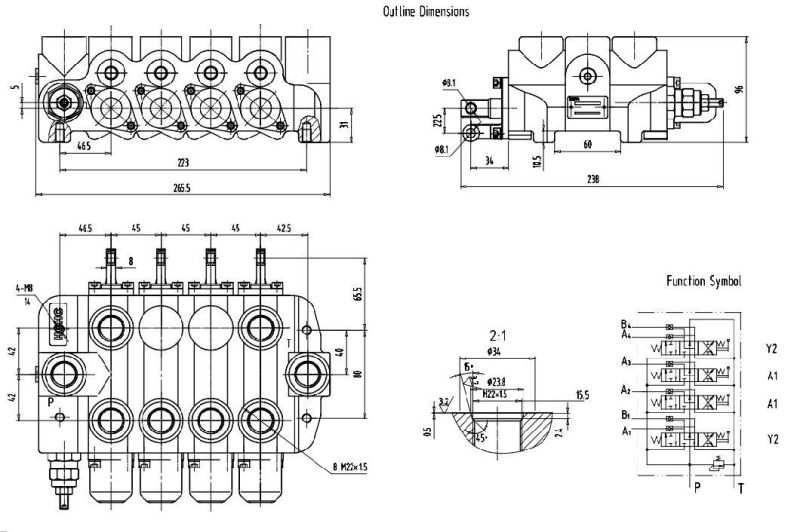Middle-High Pressure Integral Type Multi Tandem Direction Hydraulic Valve Dlt*/*-50