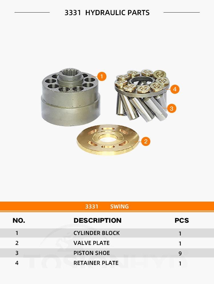 Bobcat3331 Bobcat 3331 Excavator Hydraulic Swing Motor Parts with NACHI Pump Spare Repair Kit