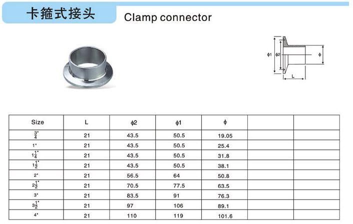 Sanitary Stainless Steel Pipe Fitting Tri Clamped Ferrule