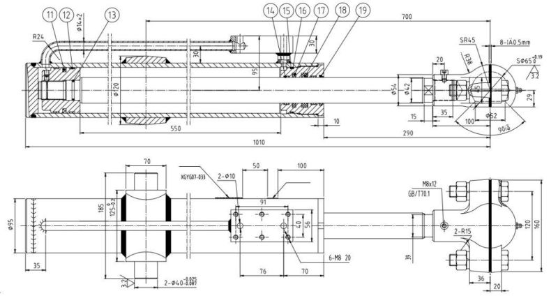 Hydraulic Oil Cylinder for Land Leveller Hsg80/45-550*700-Wx