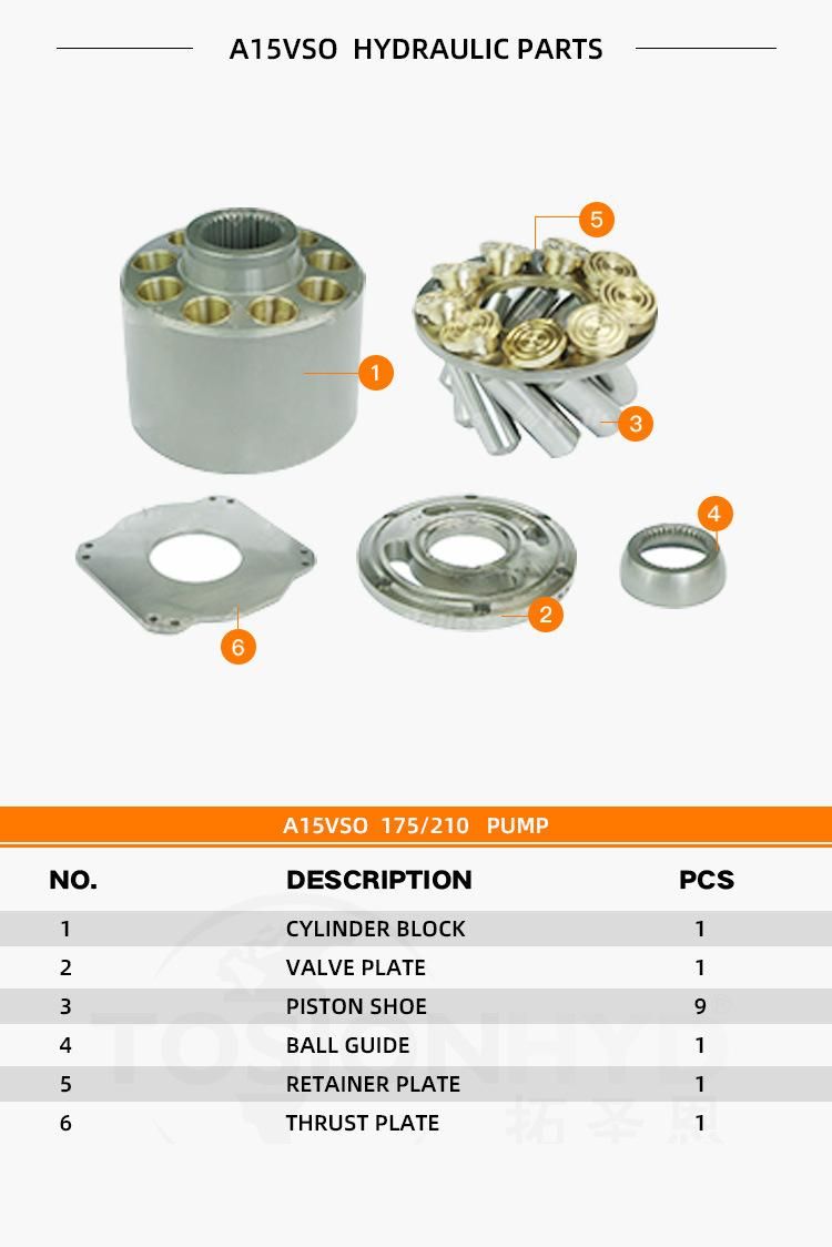 A15vso 210 Hydraulic Pump Parts with Rexroth Spare Repair Kits