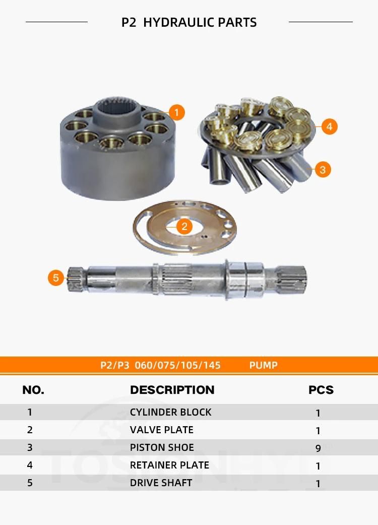 P2-060 P2-075 P2-105 P2-145 P3-060 P3-075 P3-105 P3-145 Hydraulic Pump Parts with Parker Spare Repair Kit