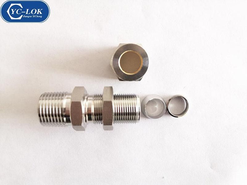 YC-BMC Stainless Steel Bulkhead Male Connector Straight Hydraulic Tube Fittings