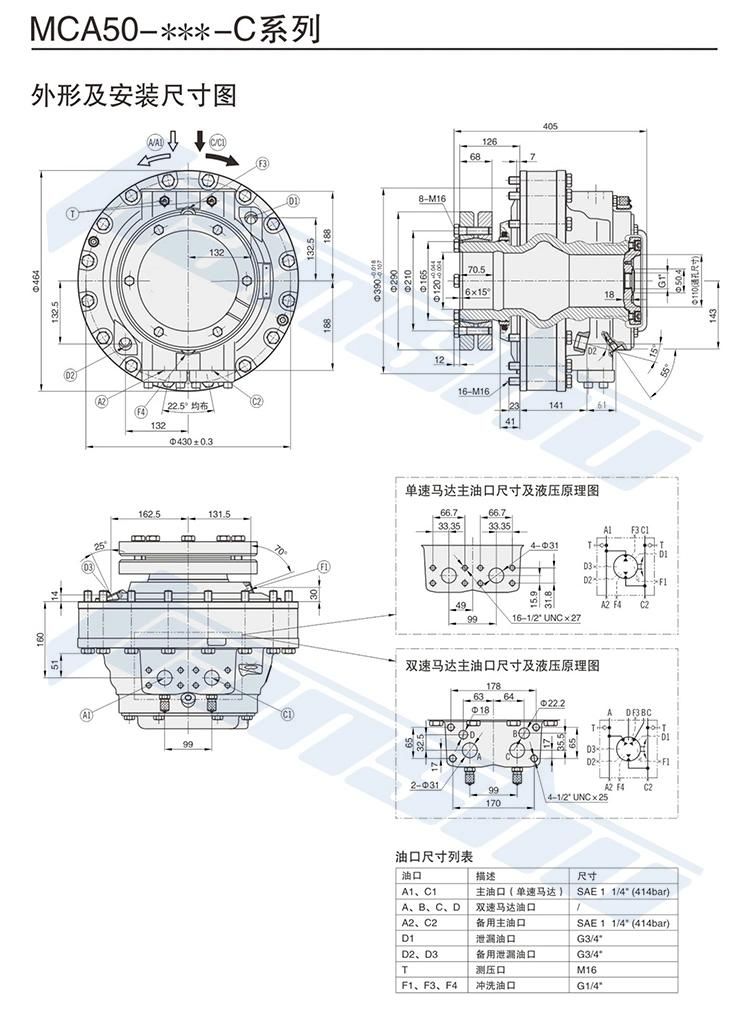 Hagglunds Hydraulic Motor Hagglunds Radial Piston Hydraulic Ca Series Large Torque with Low Speed for Marine Machinery and for Coal Mine Machinery