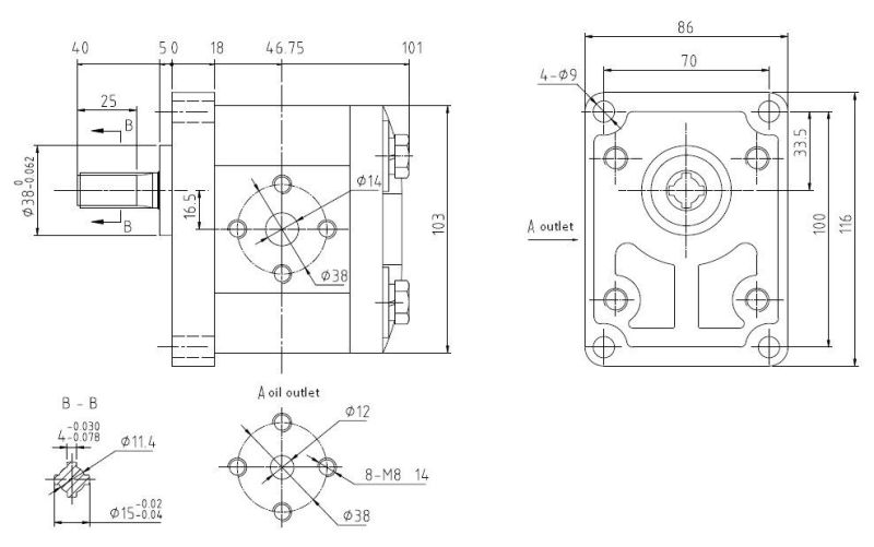 High Quality Hydraulic Parts of Hydraulic Single Gear Oil Pump