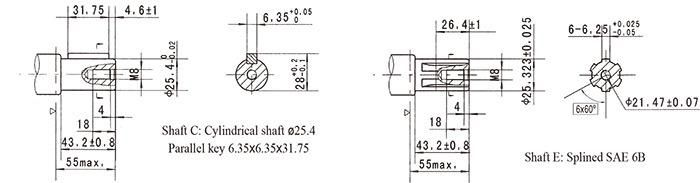 Diaphragm Pump Danfoss Replacement Hydraulic Drive Motor BMP Series 125cc 540rpm