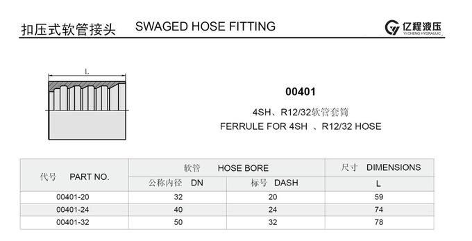 00401 Ferrule for DIN20023 4sh & R1232 Hose