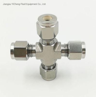 SS304 3000 Psi 1/4 Od Equal Double Ferrule Union Tube Fittings for Hydraulic