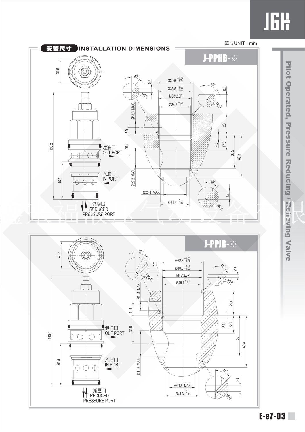 J-Ppdb Pilot Operated, Pressure Reducing / Relieving Valve