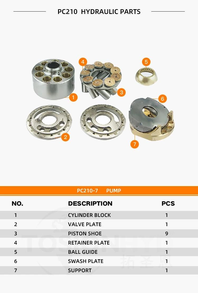 PC210-7 Excavator Hydraulic Pump Parts with Komatsu Spare Repair Kit