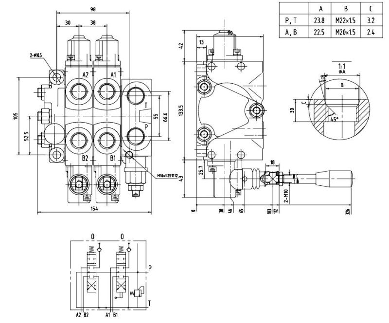 Hydraulic Multi-Way Directional Flow Control Valve Dl*-F15L