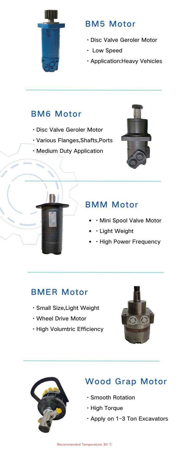 4K/4000/4000kg Standard Rotation Disc Oil Port G 1/4 Bm6 Wheel Hydraulic Oribt Motor