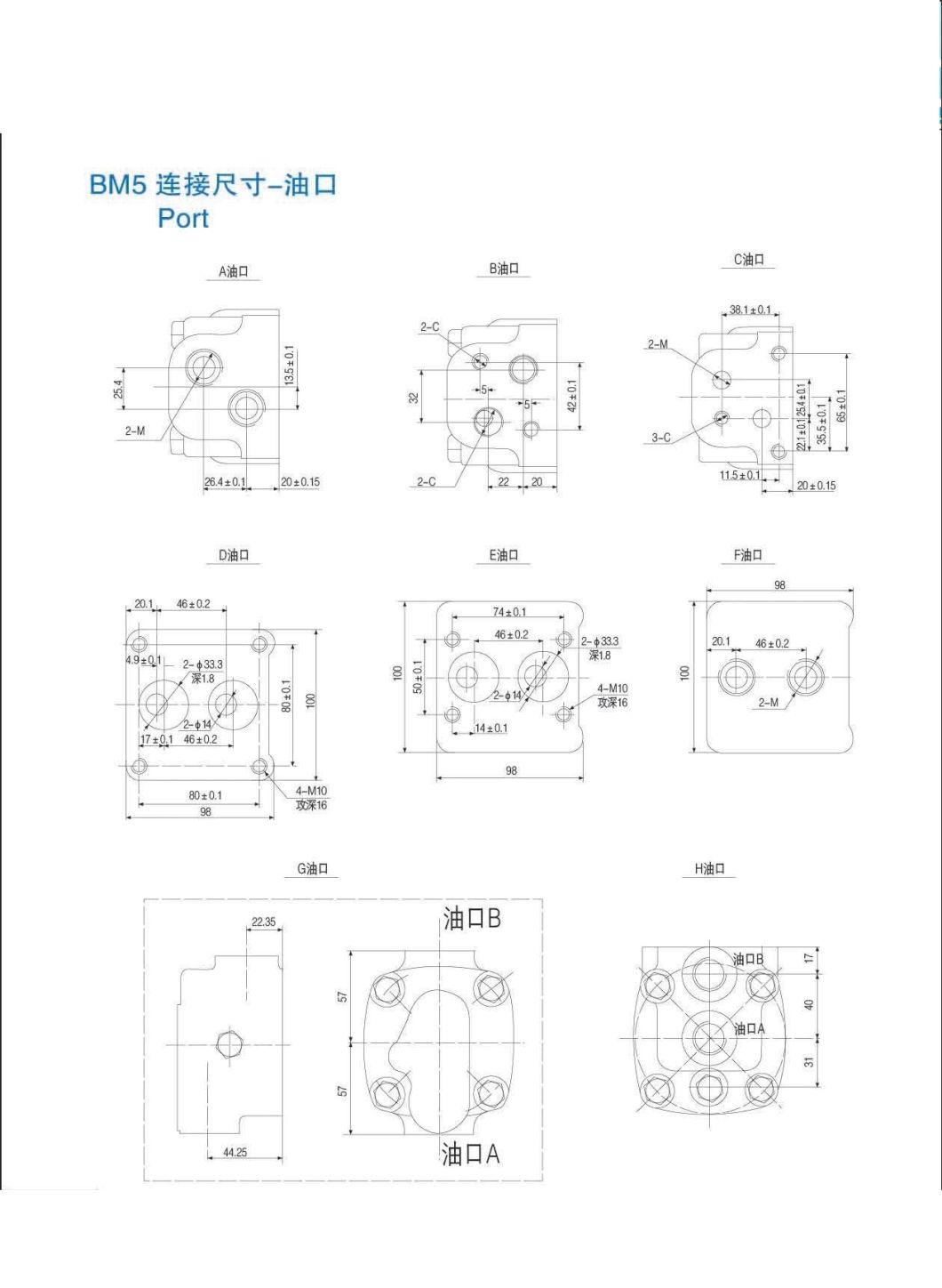 Professional Bm5 Hydraulic Motor, Low Speed High Torque Hydraulic Motors