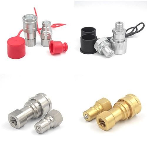 ISO16028 Flat Face Hydraulic Quick Connect Coupler+Nipple/Couplings Female and Male Set with Dust Caps