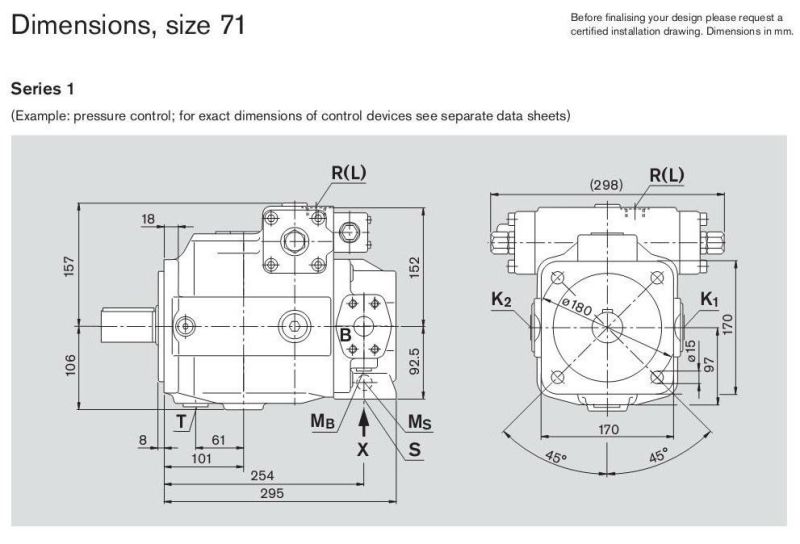 Open Circuit Available Displacement Piston Pump in Swash Plate Design (A7V, A10VSO)