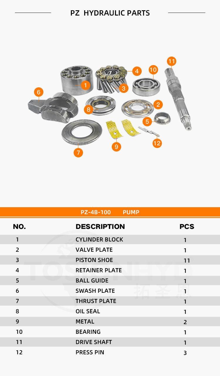 Pz-4b-100 Hydraulic Pump Parts with NACHI Spare Repair Kit