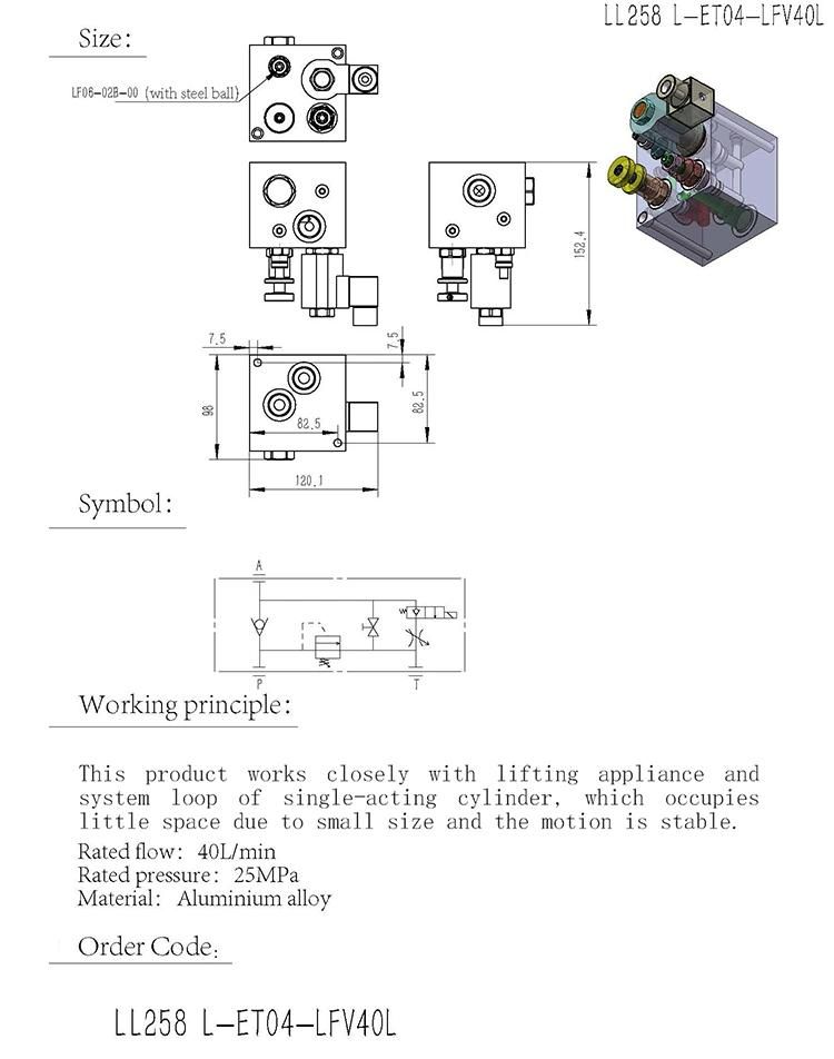 LL258 Custom Hydraulic Manifold Block with Cartridge Valve