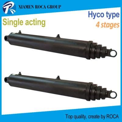 Hyco Type 4 Stages 40101-934-300t Telescopic Single Acting Replacement Dump Truck Hoist Hydraulic Cylinder