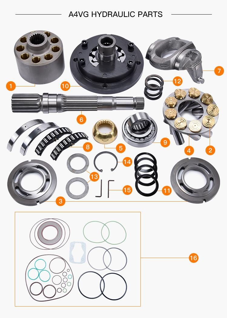 A4vg 56 Hydraulic Pump Parts with Rexroth Spare Repair Kits