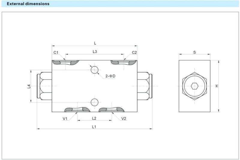 Mobile Hydraulic Valves Double Pilot Operated Check Valve Type a