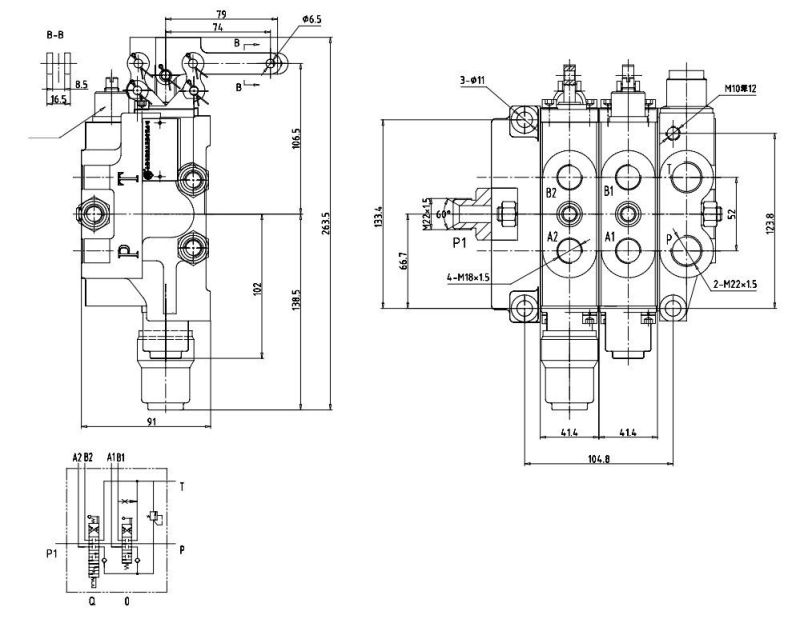 Hydraulic Flow Directional Control Block Valve Zdf10-F15L