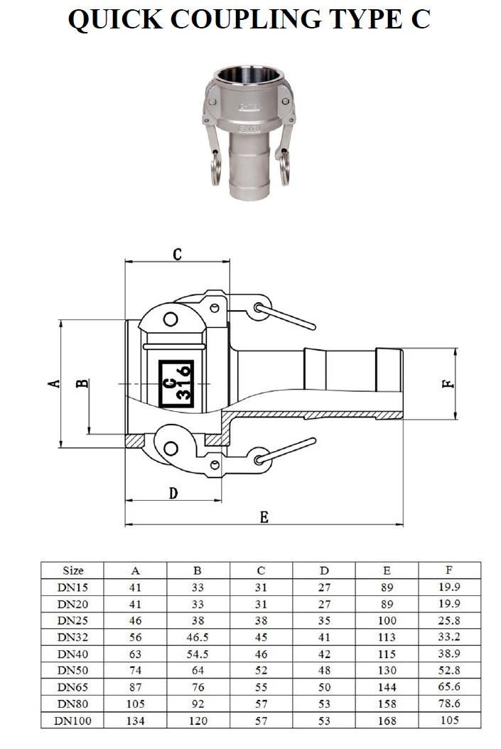 Stainless Steel Camlock Coupling Heavy Duty