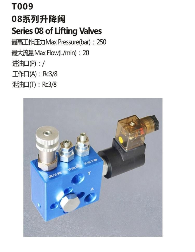 T009 hydraulic solenoid cartridge check valves manifold block